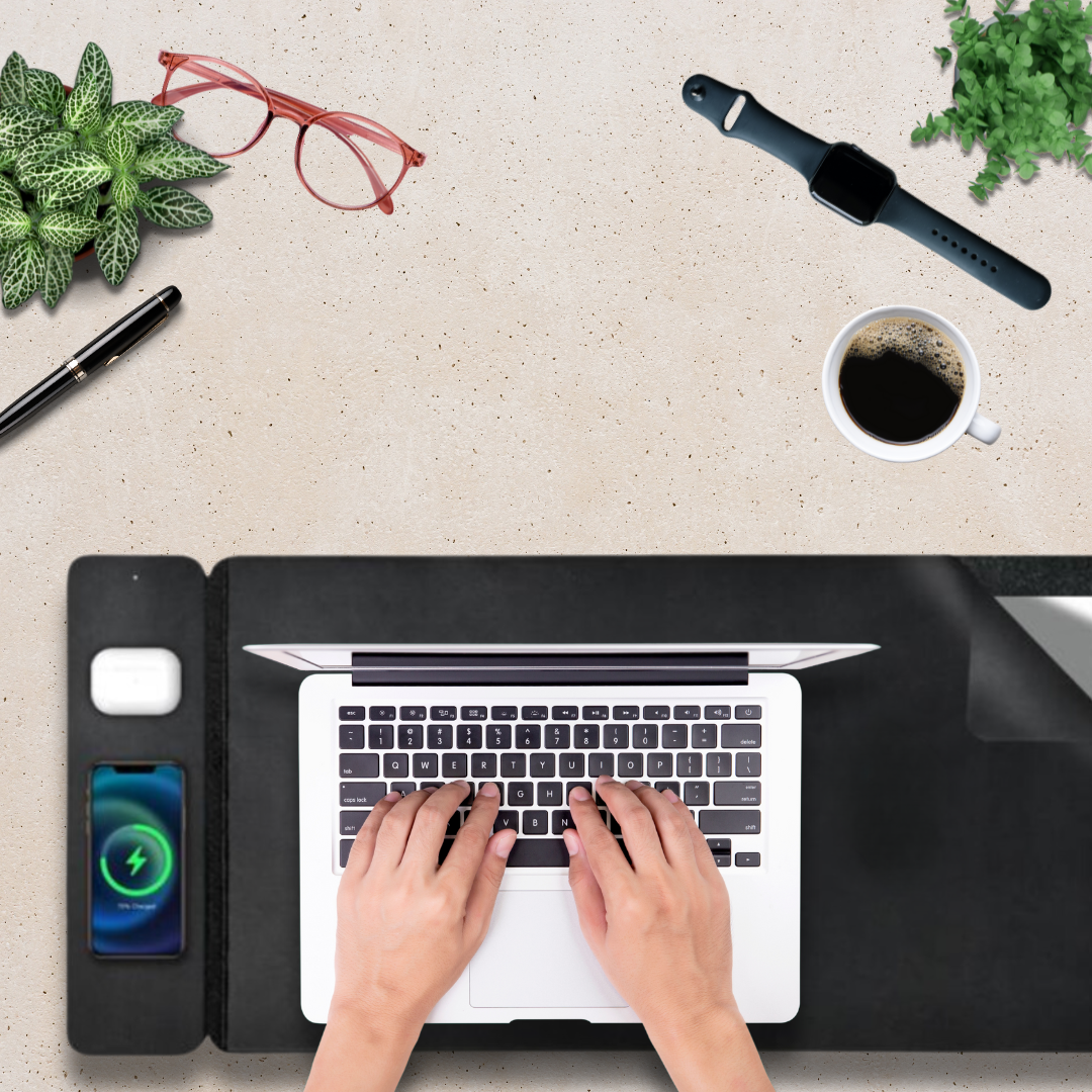 MONX Mat 2.0 - Wireless Charging Desk Mat - Charcoal
